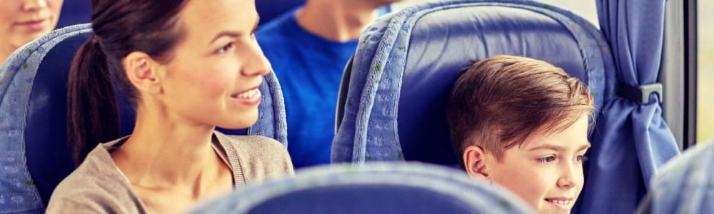 Woman and Child sitting in bus